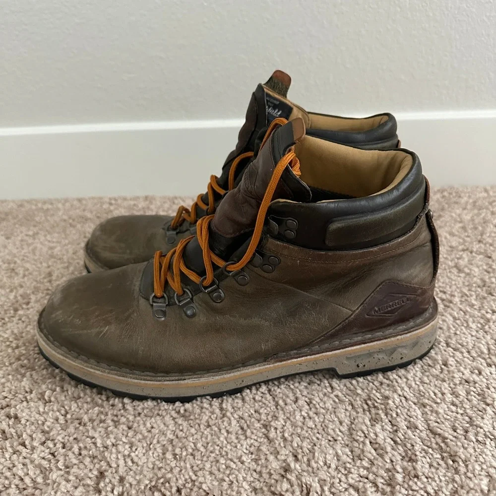 Merrell Waitsfield Sugarbush Hiking Boots Mens 9.5 Dusty Olive Leather J49335